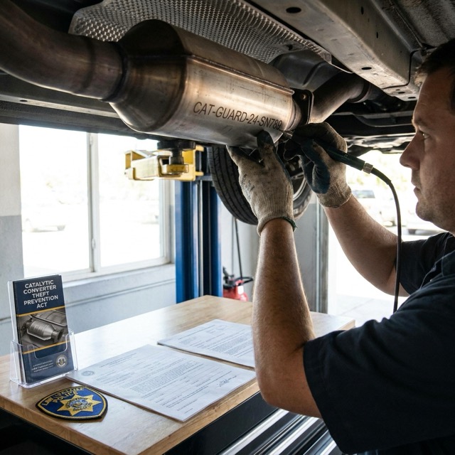 catalytic converter theft prevention Illinois - serial number etching and legislation